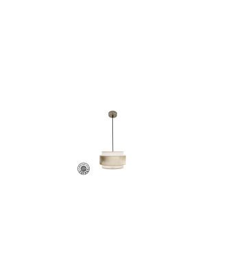 Colgante Nepal 3P 1xe27 Cuero/blanco/oro Regx30x30cm