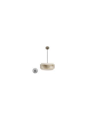 Colgante Nepal 3P 1xe27 Cuero/blanco/oro Regx40x40 Cm