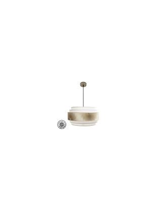 Colgante Nepal 5P 3xe27 Cuero/blanco/oro Regx50x50cm