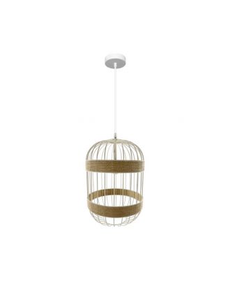 Colgante Piamonte 1xe14 Blanco/natural Regx26x26cm