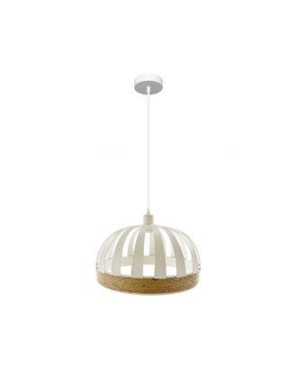 Colgante Pienza 1xe27 Blanco/natural Regx35x35cm