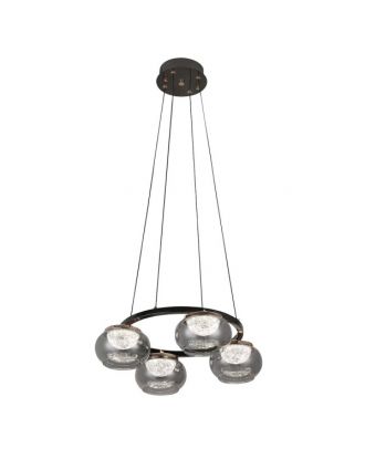 Colgante Pompeya 4l Neg 28w 3000-4000-6000k C/remoto Y Reg.intensidad 2520lm Regx48x48 Cm