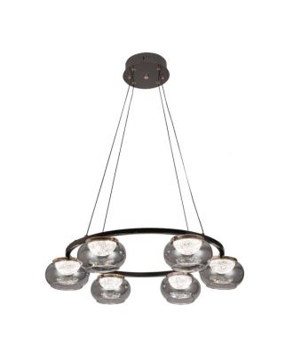 Colgante Pompeya 6l Negro 42w 3000-4000-6000k C/remoto Y Reg.intensidad 3780lm Regx67x67 Cm