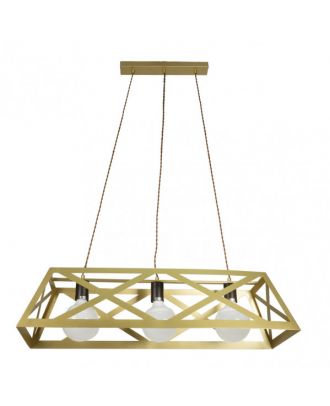Colgante Rectangular Melli 3xe27 Oro  Regx85x30 Cm