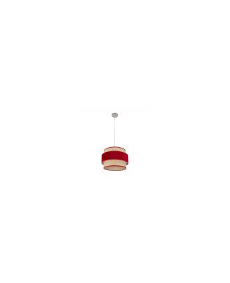 Colgante Reyes 1xe27 Niquel/natural-rojo Regx40x40 Cm