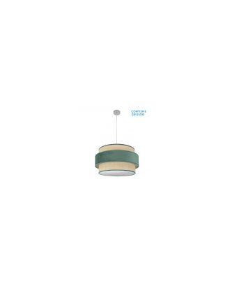 Colgante Reyes 3xe27 Cromo/natural-verde Regx60x60 Cm