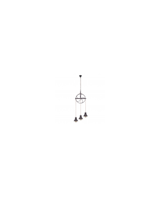 Colgante Rustico Rueca  3xe27 Marron