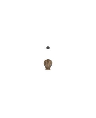 Colgante Trikala Negro/cuero Envejecido 1xe27 Regx29x29 Cm