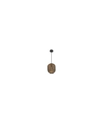 Colgante Trikala Negro/cuero Envejecido 1xe27 Regx25x25 Cm