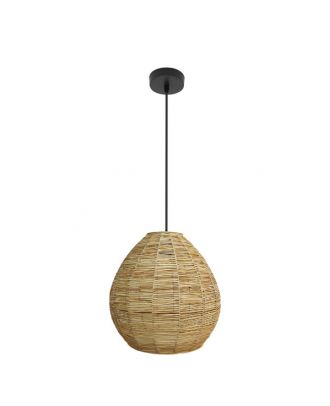 Colgante Vitox 1xe27 Negro/natural Regx35x35cm Vegetal Marino