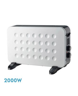 Convector Hogar 2000w Blanco/negro 2potencias Termost.regulable Protecc.contracalentamiento,Turbo 38x61x22cm