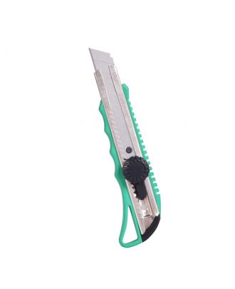 Cuter 18mm Preciso Verde Retract.guia Inox.bloqueo De Rueda Antideslizante Ergonomico 3x15,5x5cm