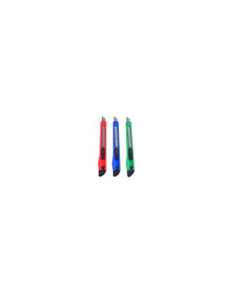 Cuter 9mm Preciso Colores Retractil C/bloqueo De Seguridad 0,6x13x2 cm