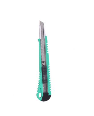 Cuter 9mm Preciso Verde Retractil Guia Acero Inoxid Seguro Ergonomico 1x13,5x2,8cm