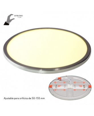 Downlight 20w 4000k Cromo Porvenir 1920lm 1x23x23 Cm De Empotrar Corte Ajustable 5-21 Cm