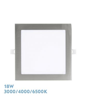 Downlight Empotrar Abaco 18w 3000-4000-6500k Niquel 1620lm Cuadrado 1,3x22,5x22,5cm Corte 20d