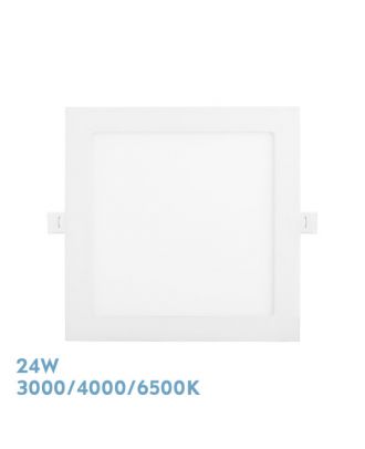 Downlight Empotrar Abaco 24w 3000-4000-6500k Blanco 2160lm Cuadrado 1,3x22,5x22,5cm Corte 20d