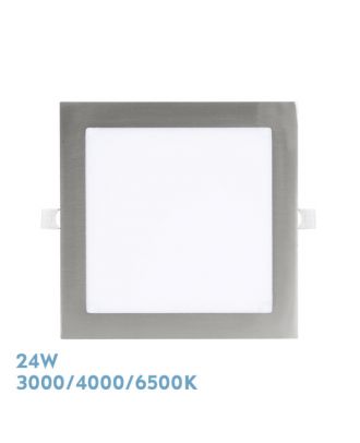Downlight Empotrar Abaco 24w 3000-4000-6500k Niquel 2160lm Cuadrado 1,3x22,5x22,5cm Corte 20d