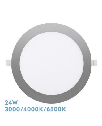 Downlight Empotrar Silex 24w 3000-4000-6500k Niquel 2160lm Redondo 22,5d Corte 20d
