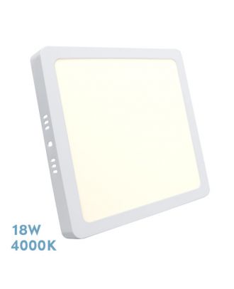Downlight Superficie Cuadrado Selenita 18w 4000k Blanco 1620 Lm 2,8x22,5x22,5 Cm