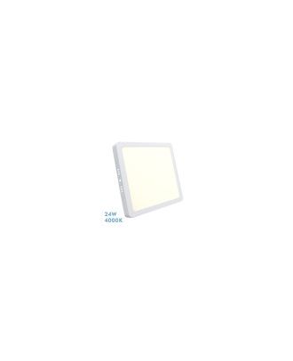 Downlight Superficie Cuadrado. Selenita 24w 4000k Blanco 2160lm 2,8x28,5x28,5 Cm