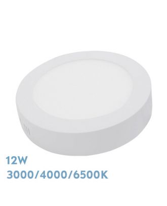 Downlight Superf.diorita 12w 3000k-4000k-6500k Blanco 1080lm 3,5x17x17 Cm