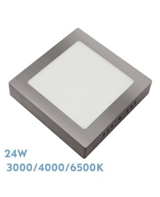 Downlight Superf.gabro 24w 3000k-4000k-6500k Niquel 2160lm 3,5x29x29 Cm