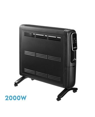 Emisor Termico Aluminio Alpino 2000w Negro 2pot Display C/remoto,antivuelco,temp.reg.61,8x59,5x25,5cm
