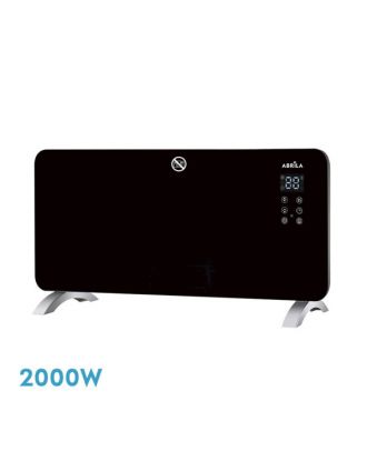 Emisor Termico Cristal Gaban 2000w Negro Control Wifi 2potencias Temporiz.mural/portat.38x92x6,68 Cm