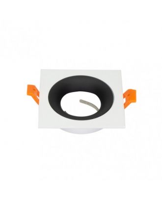 Empotrable Anou 1xgu10 Cuadrado Blanco/negro 2x9,2x9,2 Cm 8 De Corte.c/portalampara