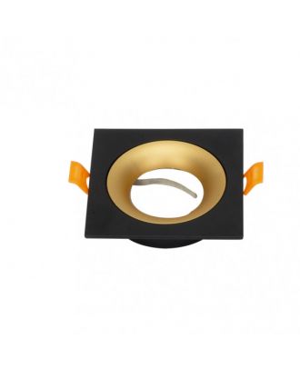Empotrable Anou 1xgu10 Cuadrado Negro/oro  2x9,2x9,2 Cm 8 De Corte.c/portalampara