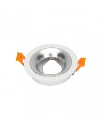 Empotrable Anou 1xgu10 Redondo Blanco/cromo  2x9,2x9,2 Cm 8 De Corte.c/portalampara