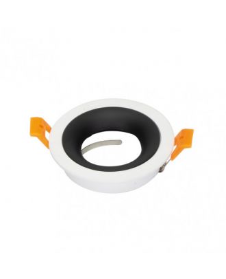 Empotrable Anou 1xgu10 Redondo Blanco/negro  2x9,2x9,2 Cm 8 De Corte.c/portalampara