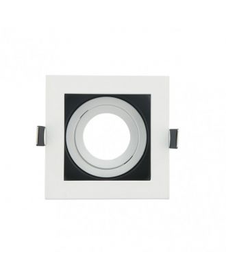 Empotrable Orient.batu 1xgu10 Cuadrado Blanco/negro 3,5x10x10 Cm Corte 9x9cm c/portalampara