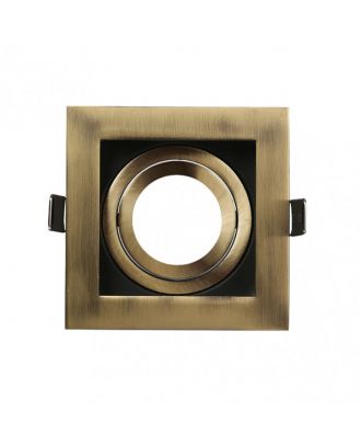 Empotrable Orient.batu 1xgu10 Cuadrado Cuero/negro 3,5x10x10 Cm  Corte 9x9 c/portalampara