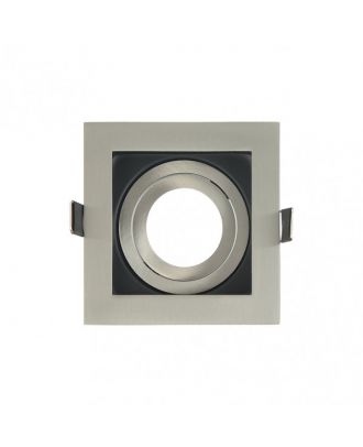 Empotrable Orient.batu 1xgu10 Cuadrado Niq/negro 3,5x10x10 Cm  Corte 9x9cm c/portalampara