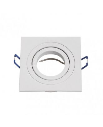 Empotrable Orient.cenote 1xgu10 Cuadrado Blanco 2x9,2x9,2 Cm 8 De Corte. C/portalampara