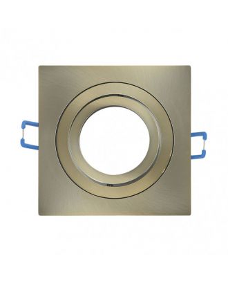 Empotrable Orient.cenote 1xgu10 Cuadrado Cuero 2x9,2x9,2 Cm 8 De Corte. C/portalampara