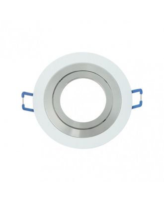 Empotrable Orient.cenote 1xgu10 Redondo Blanc/crom 2x9,2x9,2 Cm 8 De Corte.c/portalampara