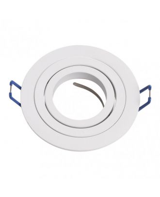 Empotrable Orientable Cenote 1xgu10 Redondo Blanco 2x9,2x9,2 Cm 8 De Corte.c/portalampara