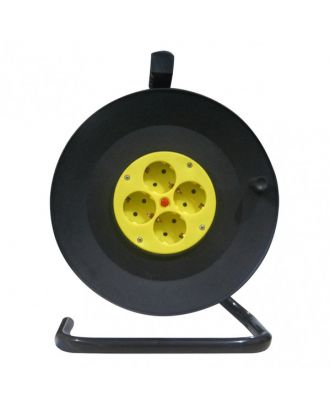 Enrollacable 4 Enchufes Cable 15m 3gx1,5mm Cobre C/termostato De Seguridad 3250w Max