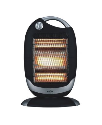 Estufa Elect.candente 1200w Negro/plata 3potencias Oscilante 3elementos,asa Y Antivuelco 52x33x25cm