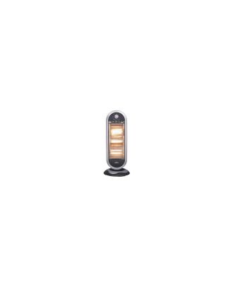 Estufa Elect.candente 1200w  Negro/plata 3potencias Oscilante 3elememtos Asa Y Antivuelco 70x30x30cm