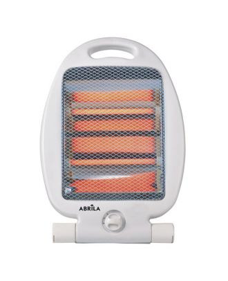 Estufa Elect.de Cuarzo Igneo 800w Blanco 2potencias Portatil C/asa 2elementos Antivuelco 37,5x23,5x16cm