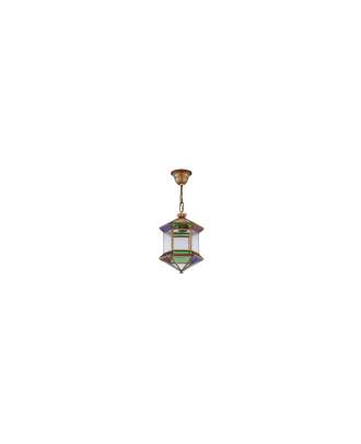 Farol Granadino Hexagonal 1xe27 Colores REGx21x21 Cm