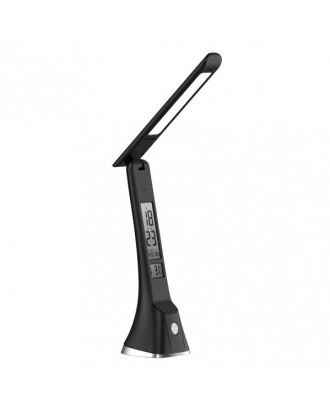 Flexo Apofilita 5w 400lm Negro 4000k 28x8x25cm Reg.3 Intensidades Digital C/fecha-hora-alarma-temp.