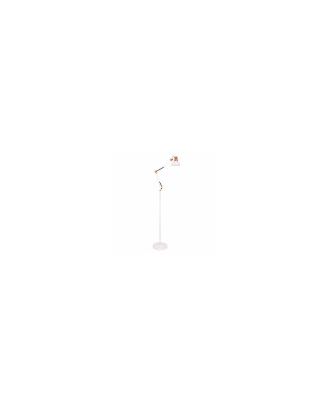 Flexo De Pie Articulable Rutilo 1xe27 Blanco/cobre 180x28x28 Cm