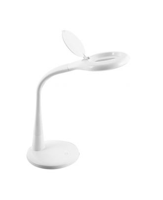 Flexo Plath Blanco 8w 595lm 5000k C/lupa Reg.inten Flexib Orientab Tactil 43x18x38cm