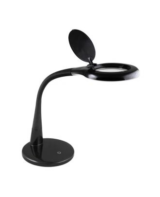 Flexo Plath Negro 8w 595lm 5000k C/lupa Reg.intens Flexib Orientab Tactil 43x18x38cm