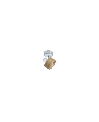 Foco Nando 1xe14 Cromo-blanco/mad.clara  17x12x12 Cm Orientable